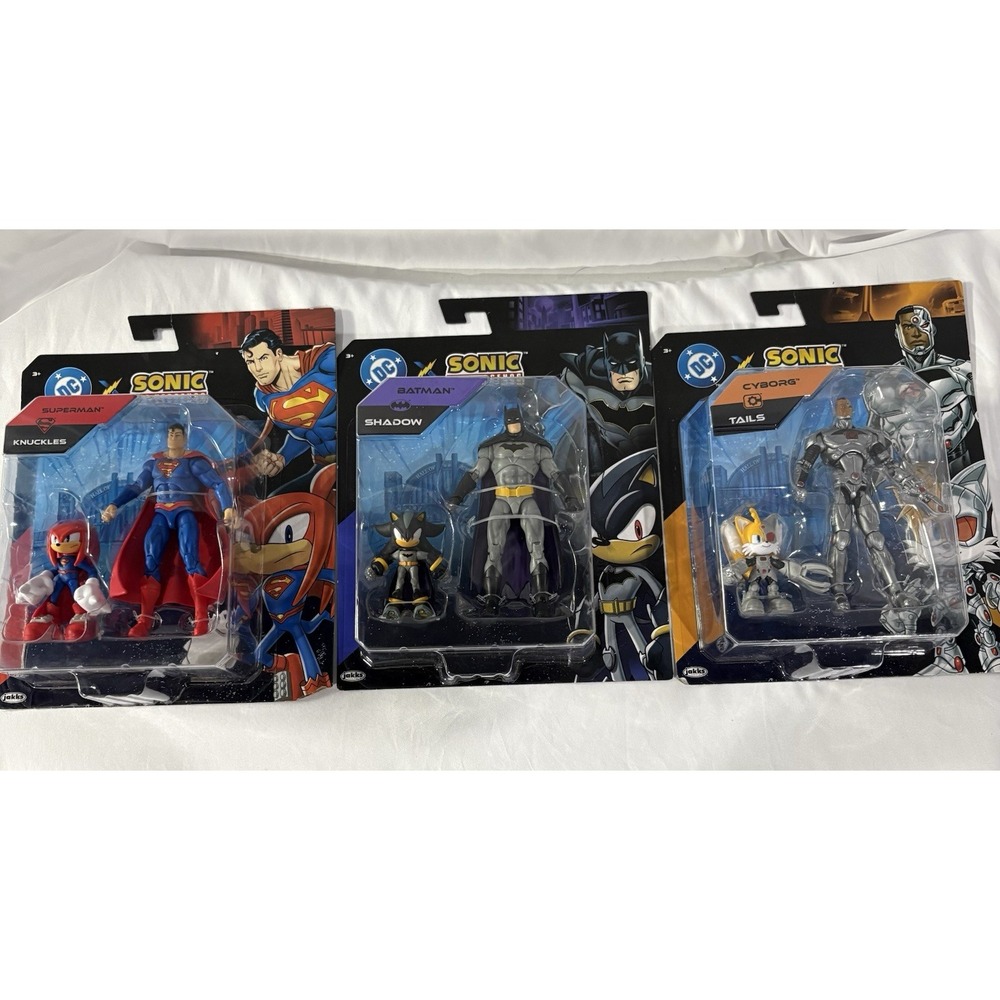 DC Comics X Sonic The Hedgehog Action Figure Set Tails Shadow Knuckles